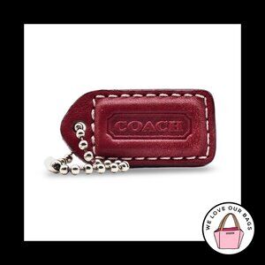 1.5" Small Y2K VINTAGE COACH Cherry Red Leather Fob Bag Charm Keychain Hang Tag